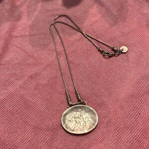 Silpada N1356 Hammered SS Disc Necklace